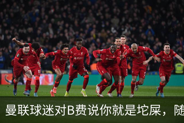 曼联球迷对B费说你就是坨屎，随后又喊道：别哭别哭！